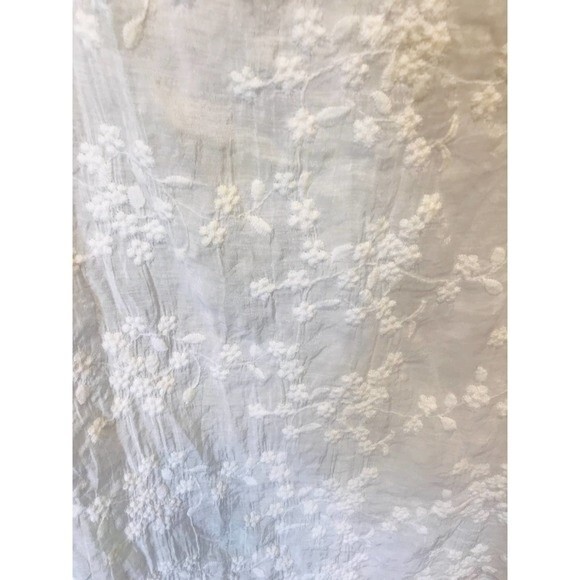 Pleione Embroidered Cotton Crinoline Cap sleeve blouse size Lg - Picture 5 of 6